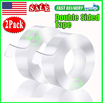 #ad 20FT Tape Double Sided Adhesive Removable Heavy Duty Invisible Mounting Nano New $7.89