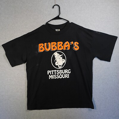 #ad Vintage Bubbas Shirt Adult Extra Large Missouri Black Faded Distressed USA Made $35.15