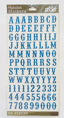 #ad Sticko Blue Glitter Carnival Alphabet Letter Stickers Teacher Supply Craft $3.25
