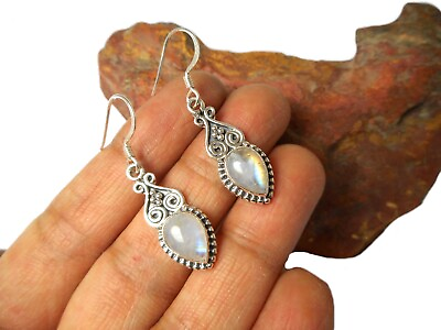 #ad Moonstone Sterling Silver 925 Gemstone Earrings $34.99