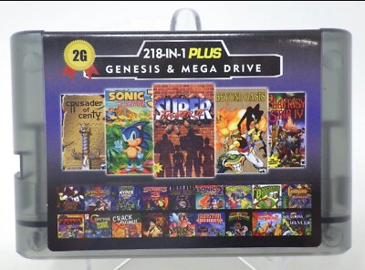 #ad Sega Genesis Mega Drive 218 in 1 Plus Multi Cart with Battery Save $50.00