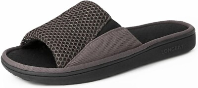 #ad Men#x27;s Comfy Memory Foam Slide Slippers Breathable Mesh Cloth House Shoes 7 8 S $19.99
