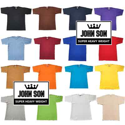 #ad Plain T shirts Round Neck JOHN SON Super Heavy Weight S 7XL Big Size Single $17.95