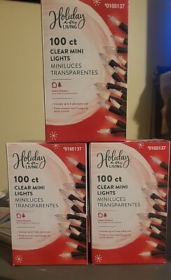 #ad Holiday Living 100 Count White Incandescent Christmas String Lights 3 Pack $24.99