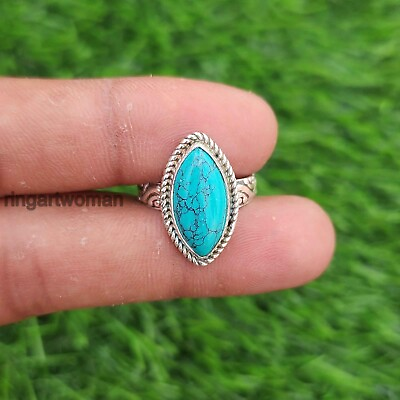 #ad Beautiful 925 Silver Turquoise Gemstone Handmade Statement Ring All Size S210 $11.28
