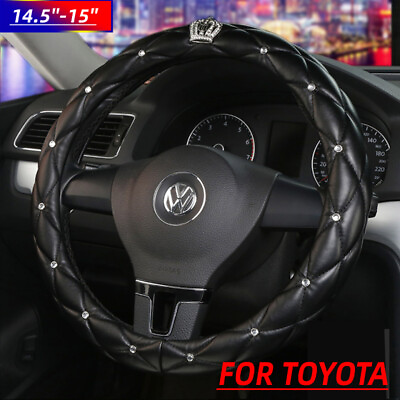 Car Bling Set Steering Wheel Cover License Plate Frame Ring Sticker For TOYOTA $39.79