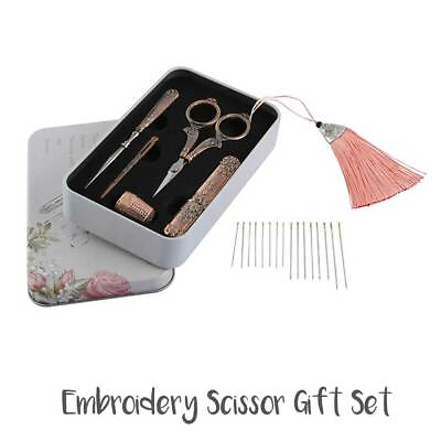 #ad Embroidery Scissor Sewing Kit Vintage antique style gift set for mom her AU $51.99