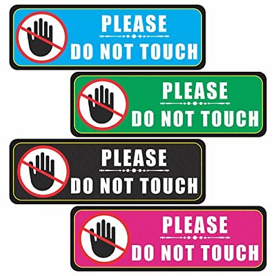 #ad Do Not Touch Sticker Pack of 12 6quot; x 2quot; Large Laminated Vinyl Decals Sign... $20.62