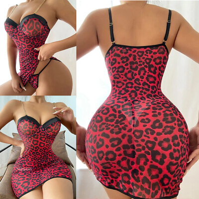 #ad Women#x27;s Sexy Lingerie Dress Babydoll Sleepwear Nightwear G string Set Chemise US $11.69