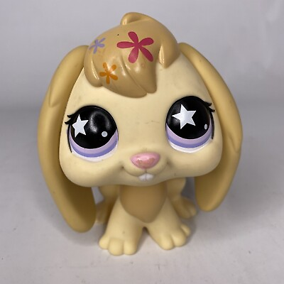 #ad Vintage Littlest Pet Shop Large Giant Jumbo Bunny Rabbit Tan Figure Star Eyes 4” $45.00
