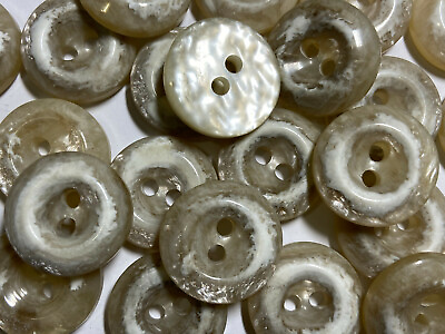 #ad Frosted Design Poly Pearl Button Natural White 15mm 23mm 2hole $3.99