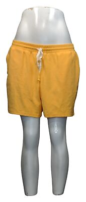 #ad Candace Cameron Bure Women#x27;s Shorts Sz M Petite Terry Cloth Beach Yellow A488222 $15.80
