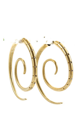 #ad Marianna Lemos Womens Gold Tone Crystal Medium Spiral Hoop Earrings $309.61