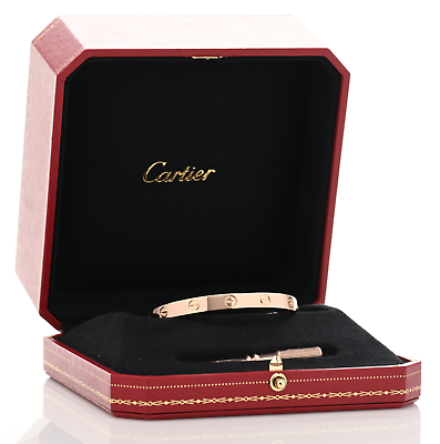 #ad Cartier 18K Rose Gold LOVE Bracelet size 16 retail $7350 tax $5990.00