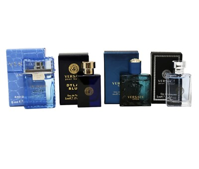 #ad #ad Versace 4pc Mini Gift Set for Men Eau Fraiche Dylan Blue Eros Pour Homme. NIB $37.49