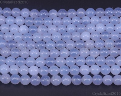 #ad #ad Grade AAA Natural Gemstone Blue Chalcedony Round Beads 6mm 8mm 10mm 12mm 16quot; $18.98