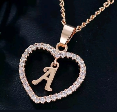 #ad Rose Gold Initial Necklaces For Women Girls Personalized Heart Pendant $10.75