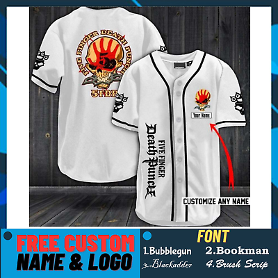 #ad Personalized Five Finger Death Punch Band Fan Gift Jersey Fanmade White S 5XL $34.90