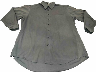 #ad Milano Uomo Mens Shirt 18 34 35 XL Olive Green Business Button Up Oxford Busines $8.49