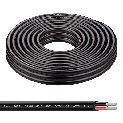 #ad 10 Gauge Wire 2 Conductor Electrical Wire 10 AWG Wire Stranded PVC Cord 30FT F $86.86