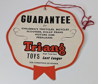 #ad Original Triang Toys Card Guarantee Hanger Genuine Lines Bros Rare GBP 94.99