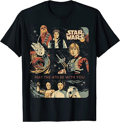 #ad Star Wars May the 4th Be With You Classic Vintage Art T Shirt Size S 5XL $17.99