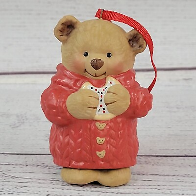 #ad Hallmark Keepsake Ornament Snuggly Sugar Bear Bell 2001 Christmas ornament Vtg $15.00