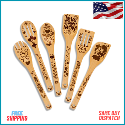 #ad #ad Premium Mother’S Day Gift Bamboo Wooden Spoons Set for Cooking Gifts for Mom $16.99
