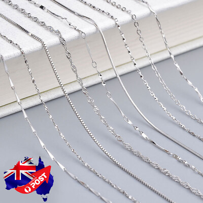 #ad #ad Wholesale Real 925 Sterling Silver Necklace Chains For Pendants Jewelry 16quot; 24quot; AU $14.99