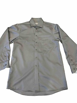#ad Joseph Abboud Mens Shirt 15 32 33 Medium Gray Button Up Collared Business Reg Fi $9.99