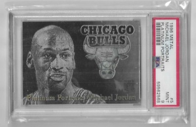 #ad Miachael Jordan 1996 Metal Platinum Portraits PSA 9 Bulls $1050.00