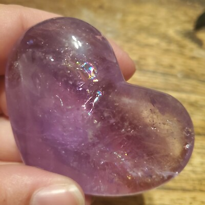 #ad Smoky Amethyst Heart with Rainbows 2.42in x 1.89in x .85in 82g $42.99