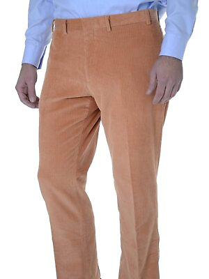 #ad Ralph Lauren Trim Fit Tangerine Orange Corduroy Flat Front Cotton Pants $19.50