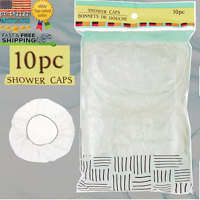 #ad 10ct Disposable Hotel Home Shower Bath Clear Hair Elastic Caps FAST FREE SHPPING $5.14