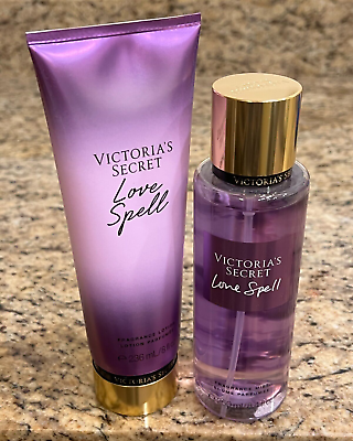 #ad NEW Victoria#x27;s Secret LOVE SPELL 8.4 oz Body Mist and 8 oz Lotion FULL SIZE Set $27.50