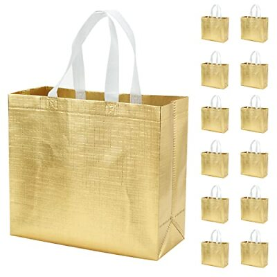 #ad 12 Pcs Present Gift Bags Reusable Gift Bag for Party Wedding $25.74