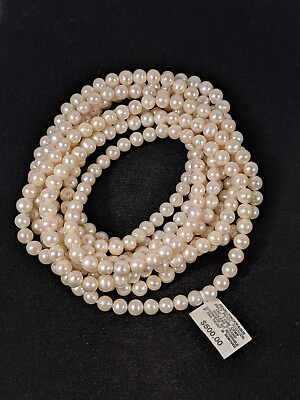 #ad Ivory Color Endless Strand 100quot; Cultured Pearl 7 8mm Necklace Macys $500 Tag $209.99