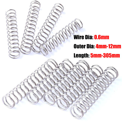 #ad Compression Spring Wire Diameter 0.6mm 304 Stainless Steel Pressure Springs $2.88
