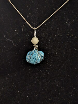 #ad Magnesite Pendant On A Sterling Silver Necklace $20.00