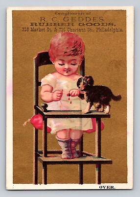 #ad R C Geddes Rubber Goods Child High Chair Dog Puppy Philadelphia PA P702 $7.99