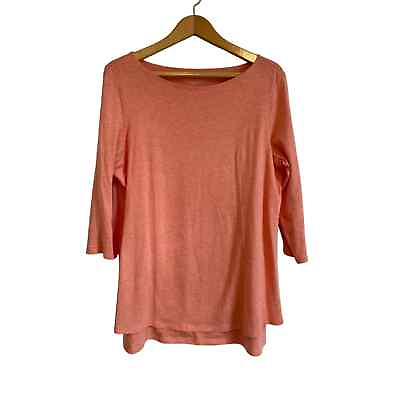 #ad J. Jill Pure Jill Boatneck Layered Tunic top in peach lightweight solid Size Med $20.00