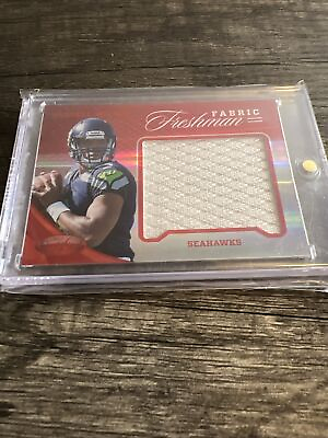 #ad Russell Wilson 2012 Certified Freshman Fabric Mirror Red Rookie Patch 149 $69.99