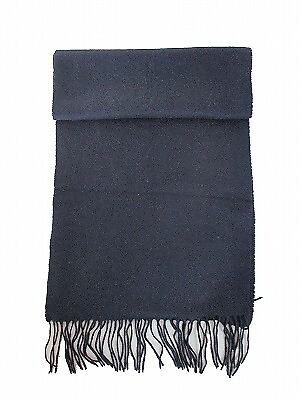 #ad Shetland House Scarf Plain Cashmere 100 Made In Italy Navy Men#x27;S Women#x27;S $52.33