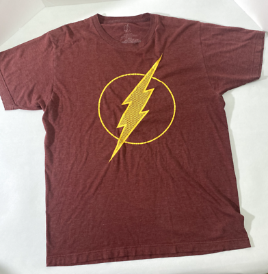 #ad DC Comics the flash t shirt Unique Men#x27;s Large Maroon $6.04