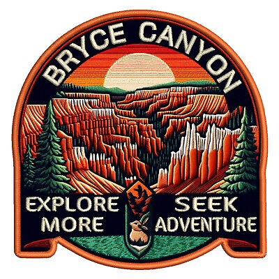 #ad Bryce Canyon National Park Patch Iron on Iron on Applique Nature Badge Hoodoo $24.87