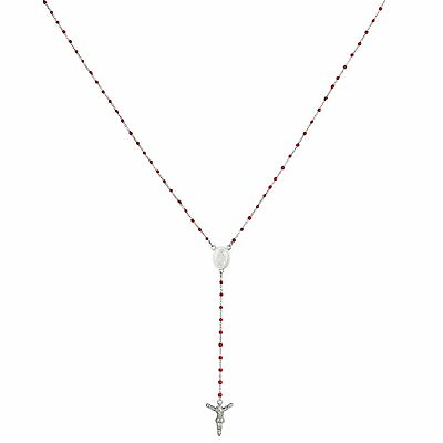 #ad Women#x27;s Stainless Steel Virgin Mary Jesus Cross Pendant Necklace Rosary Chain $9.99