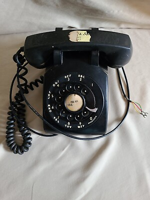#ad Western Electric 1962 Black 500 C D rotary dial telephone 12’3” Cord . $50.00