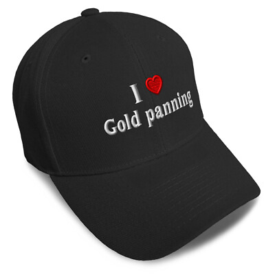 #ad Baseball Cap I Love Gold Panning Red Heart Hobbies Lovers Gold Panning Lovers $19.99