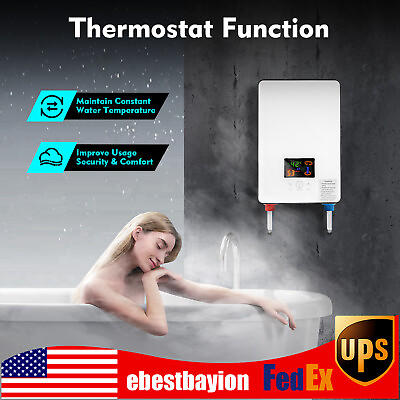 #ad 4500W 110V Whole House Electric Tankless Instant Water Heater with Shower Head $67.45
