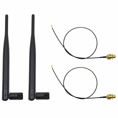#ad 2 x 6dBi 2.4GHz 5GHz Dual Band WiFi RP SMA Antenna 2 x 35cm U.fl IPEX Cable $6.94